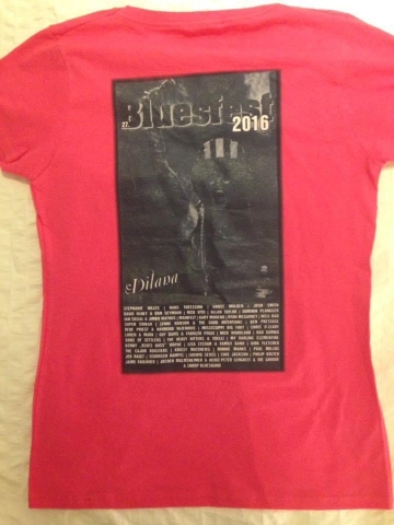 Limited Edition Pink Bluesfest 2016 shirt with a photo of Dilana